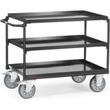 Fetra Tischwagen mit Stahlblechwannen 3 Etagen 850x500mm Grey Edition