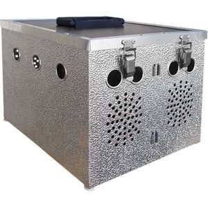 Aluminium Transportkorb - Kleintiertransportbox - Transportkiste - 2 Abteilungen