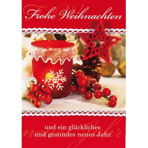 Weihnachten Gl&#252;ckwunschkarte mit Umschlag Tischdekoration rot