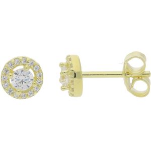 JuwelmaLux Ohrstecker 925 Silber Gold plattiert mit Zirkonia JL10-06-2234