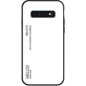 Handy Tasche f&#252;r Samsung Galaxy S10 Gradient Glas Case Cover Schutz H&#252;lle Weiss