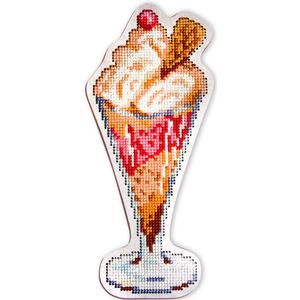 RTO Kreuzstich Set auf Holzplatte ""Eis"" EHW031, Stickbild vorgezeichnet, 6.5x15 cm