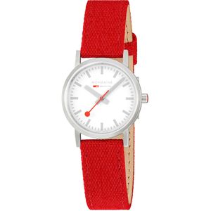 MONDAINE Damen Armbanduhr Classic 30mm, rote Textiluhr, A658.30323.17SBC