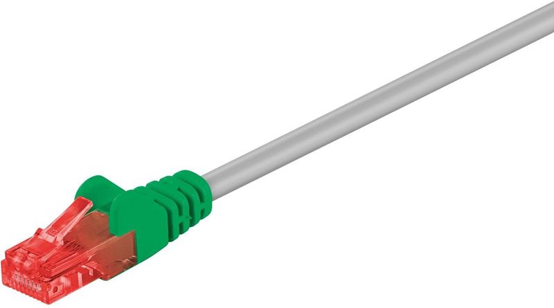 CAT 6 Crossover-Patchkabel, U UTP, grau, gr&#252;n
