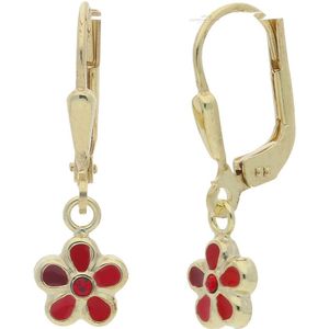 JuwelmaLux Blumen Ohrh&#228;nger 585 Gold emailliert JL41-06-0008