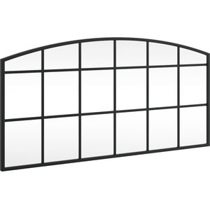 vidaXL Wandspiegel Schwarz 80x40 cm Gew&#246;lbt Eisen 1884871