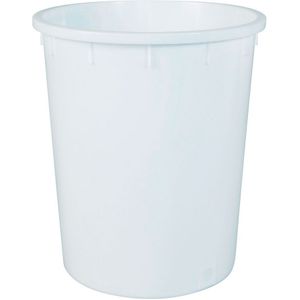 150 Liter Kunststofftonne, Industriequalit&#228;t, lebensmittelecht, Au&#223;enma&#223;e Ø oben unten 615 490 mm, H 705 mm, wei&#223;