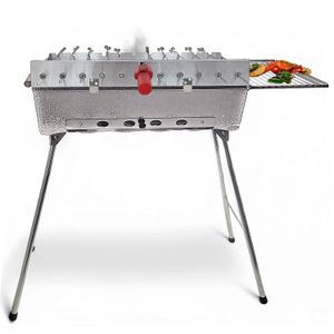 Mangal Astana Deluxe mit 11er Spie&#223;dreher Grillmotor USB und Powerbank BBQ Deckel Grillrost Ablage