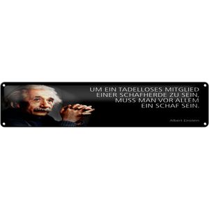 Blechschild Einstein Zitat 46x10 cm Um ein Mitglied einer Schafherde zu sein