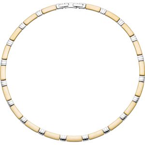 Collier Halskette aus Edelstahl gold farben beschichtet bicolor 47 cm Kette