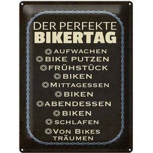Blechschild Spruch 30x40cm der perfekte Bikertag Bike