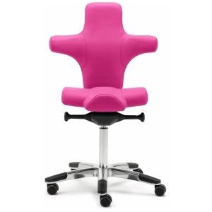 B&#252;rodrehstuhl Picasso Alu-Fu&#223;kreuz Leder fuchsia