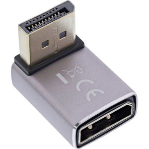 InLine® DisplayPort 1.4 Adapter, DisplayPort Stecker Buchse, 90° unten, 8K UHD