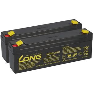 2x Bleiakku 12V 2,2Ah kompatibel Elektro Schiebet&#252;r AGM VdS