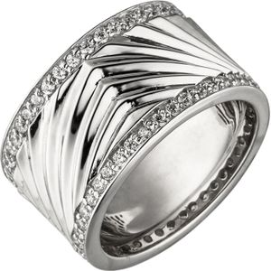 Gr. 56 - Damen Ring breit 925 Sterling Silber mit Zirkonia Silberring