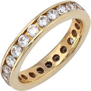 Gr. 52 - Damen Ring 333 Gold Gelbgold mit Zirkonia rundum Goldring Memoryring