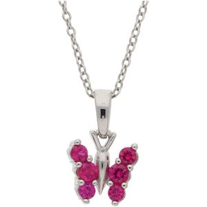 JuwelmaLux Kinder Anh&#228;nger 925 000 Sterling Silber Schmetterling mit pink Zirkonia JL10-02-2424