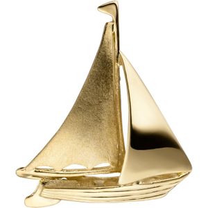 Anh&#228;nger Segelschiff 925 Sterling Silber gold vergoldet teil matt