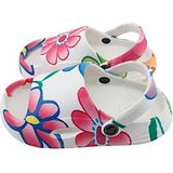 Kinder Badelatschen mit Blumenmuster » g&#252;nstige Kinderschuhe 'Clou Shoes' » Badeschlappen, Schuhe &amp; Slipper » offene Sandalen mit Riemen und Cut-Outs