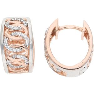 JuwelmaLux Creolen 925 Silber Roségold plattiert mit Zirkonia JL30-06-2340