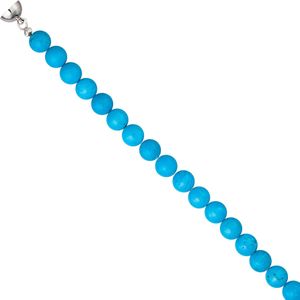 Collier Edelsteinkette aus t&#252;rkis farbenem Magnesith 45 cm Halskette Kette