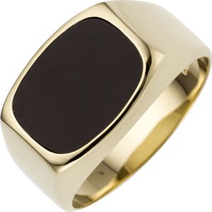 Gr. 70 - Herren Ring 585 Gold Gelbgold 1 Onyx Herrenring