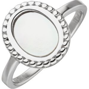 Gr. 58 - Damen Ring 925 Sterling Silber 1 Perlmutt-Einlage oval