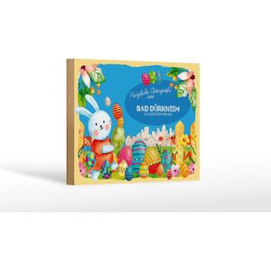 Holzschild Ostern Ostergr&#252;&#223;e 18x12 cm BAD D&#220;RKHEIM Geschenk