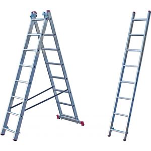 Krause Corda Mehrzweckleiter mit Treppenfunktion 3x8 Sprossen