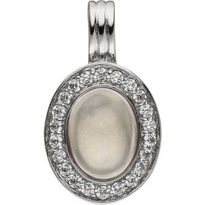 Anh&#228;nger Einh&#228;nger Oval 925 Sterling Silber 1 Rosenquarz 22 Zirkonia