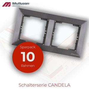 Sparset 10x 2fach Rahmen Horizontal Anthrazit Metall Optik CANDELA