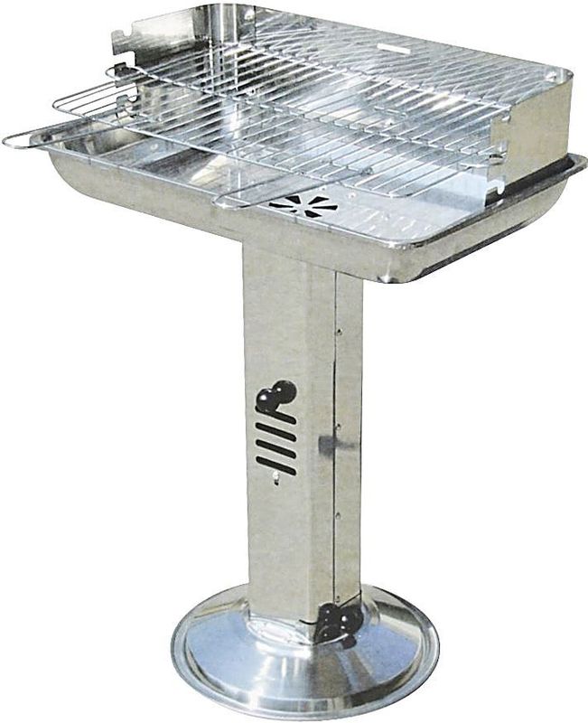 Edelstahl Stands&#228;ulengrill Gartengrill Holzkohlegrill Standgrill Barbecue Grill