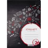Schulheft A4 32 Blatt 80 g qm Lineatur 26 (kariert mit Rand rechts)