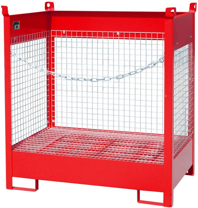Bauer Fass-Stapelpalette FSP-2 D, Drahtgitterw&#228;nde, Feuerrot