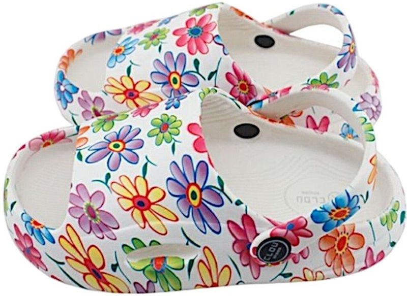 Kinder Badelatschen mit Blumenmuster » g&#252;nstige Kinderschuhe 'Clou Shoes' » Badeschlappen, Schuhe &amp; Slipper » offene Sandalen mit Riemen und Cut-Outs