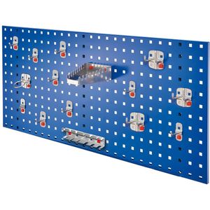 Kappes ®RasterPlan by ABAX Einsteigerset #5 1x Lochplatte 1000x450mm 1x Werkzeughaltersortiment 15-teilig Enzianblau RAL 5010