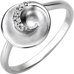 Gr. 50 - Damen Ring 925 Sterling Silber 4 Zirkonia Silberring