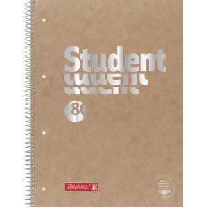 Collegeblock Student Pressspan A4 90g qm 80 Blatt Lineatur 27 braun