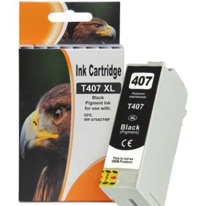 Kompatibel Epson 407XL, T407, C13T07U140 BK Schwarz Black f&#252;r Workforce Pro WF 4745 DTWF Druckerpatrone f&#252;r 2.600 Seiten von D&amp;C