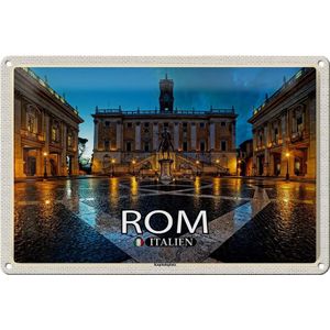 Blechschild Reise Rom Italien Kapitolsplatz Architektur 30x20cm