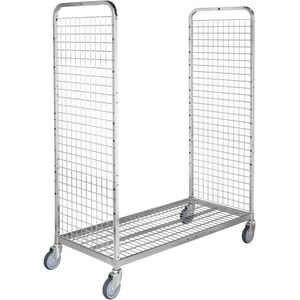 Kongamek Kommissionierwagen verzinkt 1300x625x1230mm 2 Gitterw&#228;nde mit Gummibereifung ohne Bremse