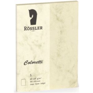 Doppelkarte Coloretti A7 hoch VE=5 St&#252;ck Chamois Marmora