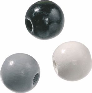 Holzperlen 10mm VE=50 St&#252;ck schwarz, wei&#223;