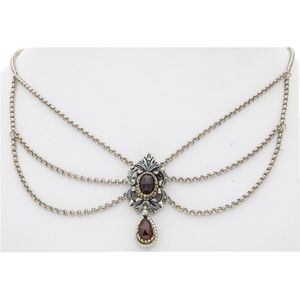 JuwelmaLux Trachten Collier echt Silber mit Granat JL30-05-5119