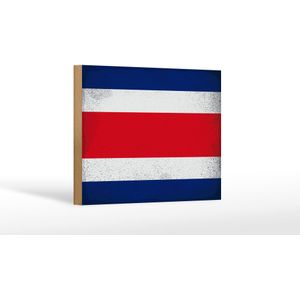 Holzschild Flagge Costa Ricas 18x12cm Costa Rica Vintage
