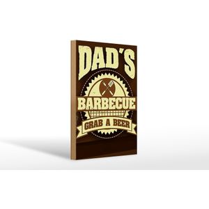 Holzschild Spruch 20x30cm Dad´s barbecue grab a beer