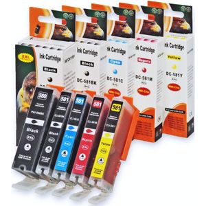 5er Set D&amp;C Tinte f&#252;r Canon Pixma TS8150 Druckerpatronen kompatibel Canon Pixma TS 8150 Drucker