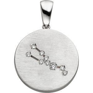 Anh&#228;nger Sternzeichen Stier 925 Sterling Silber matt 9 Zirkonia Silberanh&#228;ng