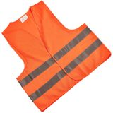 Warnweste, orange, Erwachsene, mit silbernen Reflektoren, waschbar