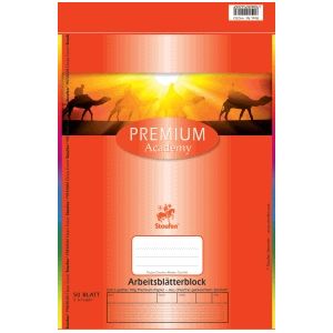 Arbeitsbl&#228;tterblock A4 50 Blatt Lineatur 3 80g qm 4-fach gelocht mit Rahmen wei&#223;